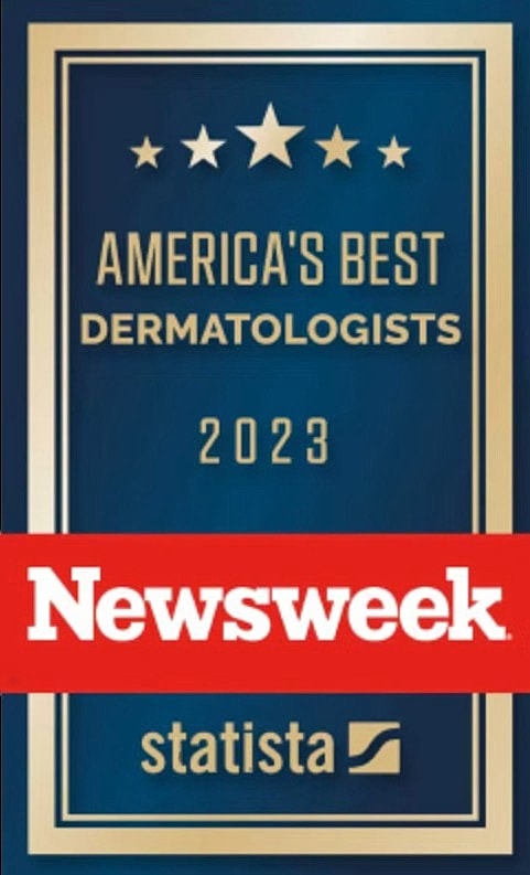 America's Best Dermatologists 2023 award badge