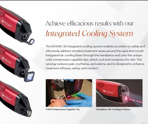 Integrated cooling system for effective skin treatments