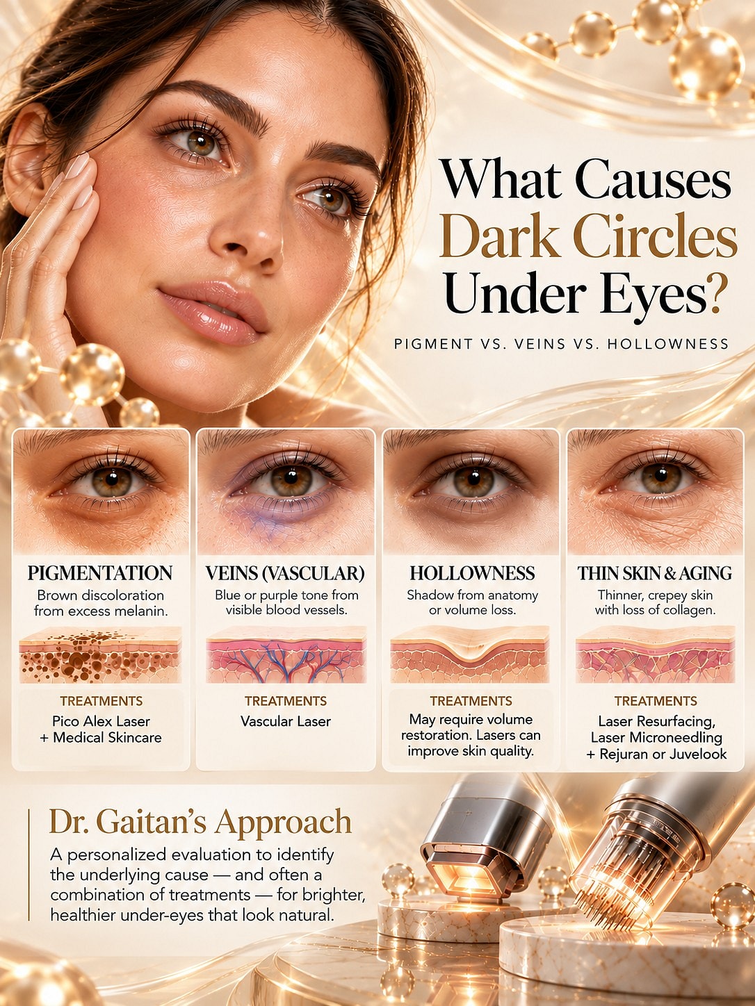 Dark circles causes and treatment options infographic