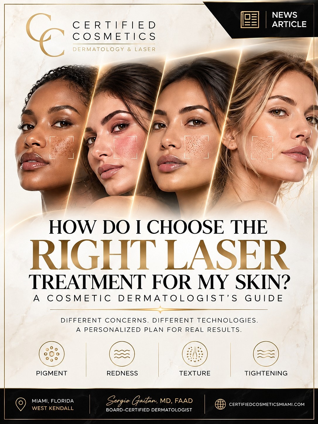 Cosmetic dermatology laser treatment guide for skin