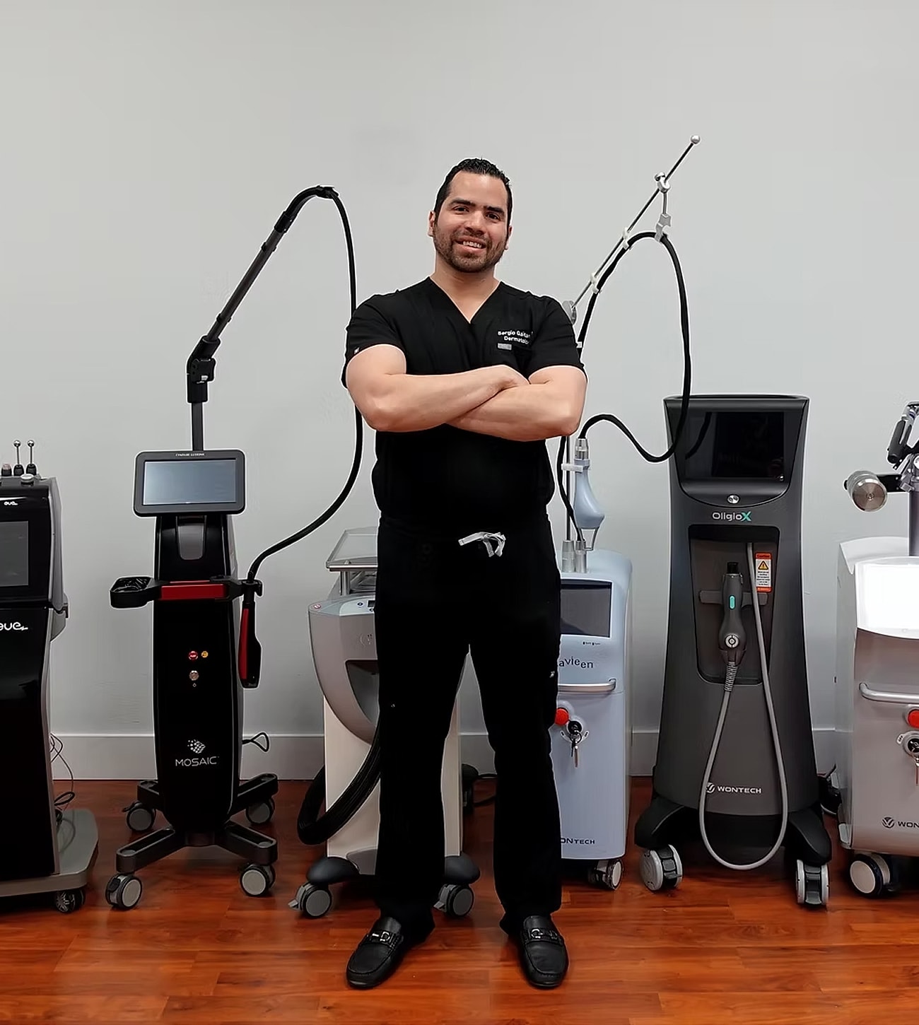 Aesthetic professional with advanced treatment equipment.