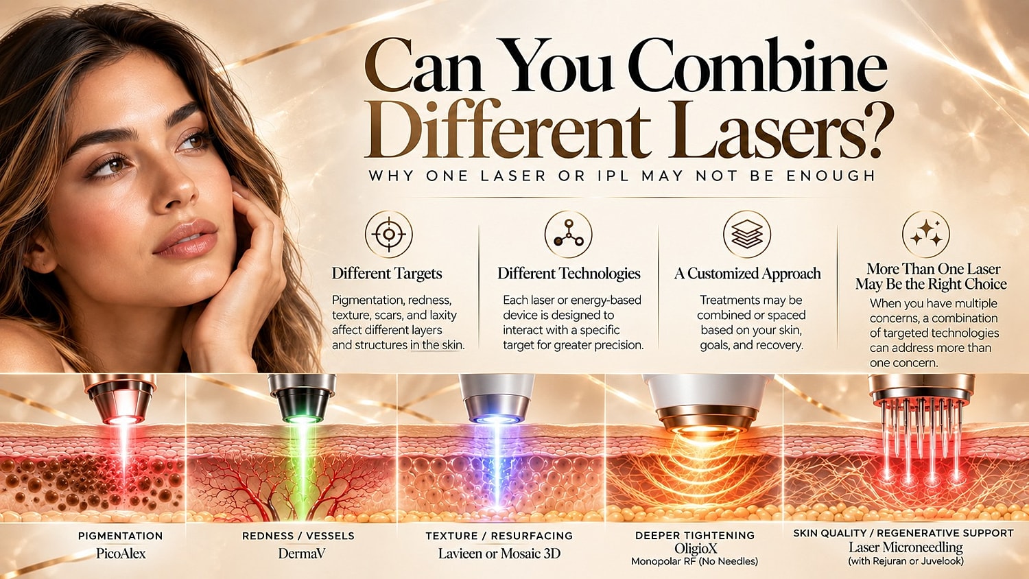 Different laser treatments for customized skin concerns