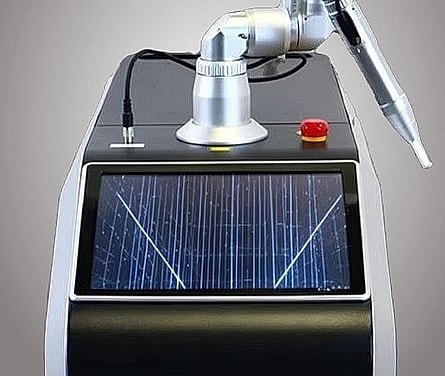 Medical laser machine with touchscreen interface.