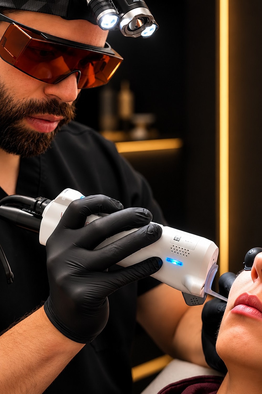 Professional facial treatment in a skincare clinic.